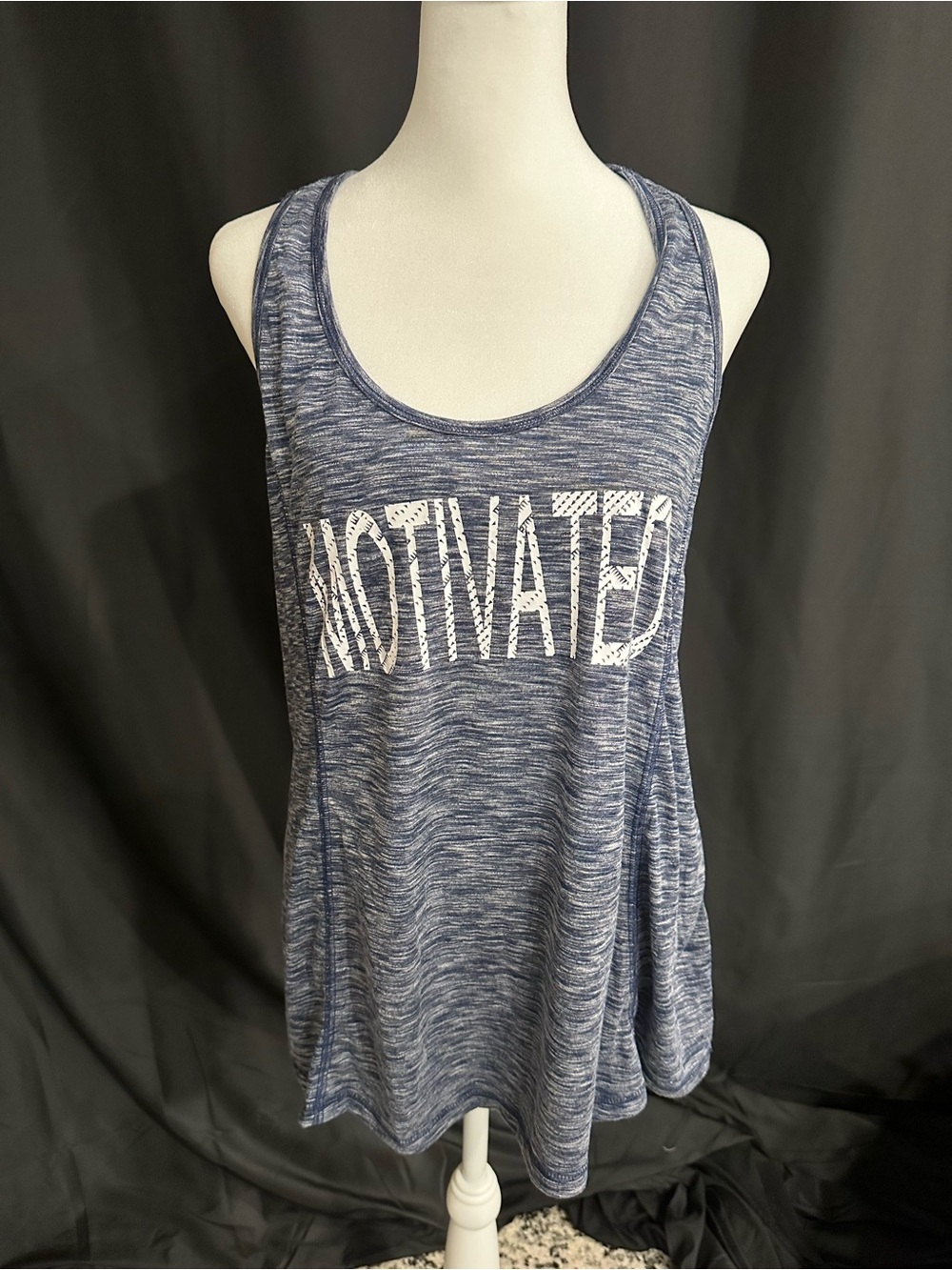 Livi Active Navy Heather 'MOTIVATED' Scoop Tank